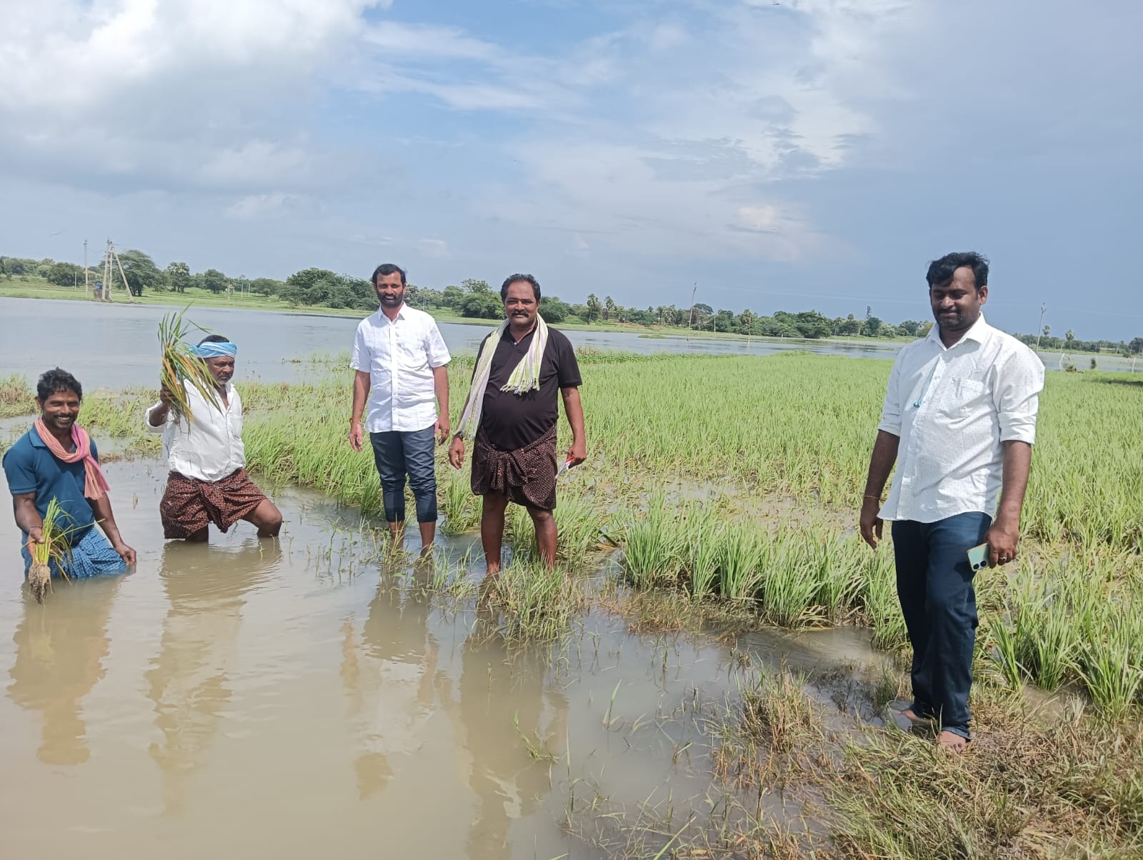 భారీ వర్షం వరద ఉధృతికి నష్ట పోయిన పొలాలు