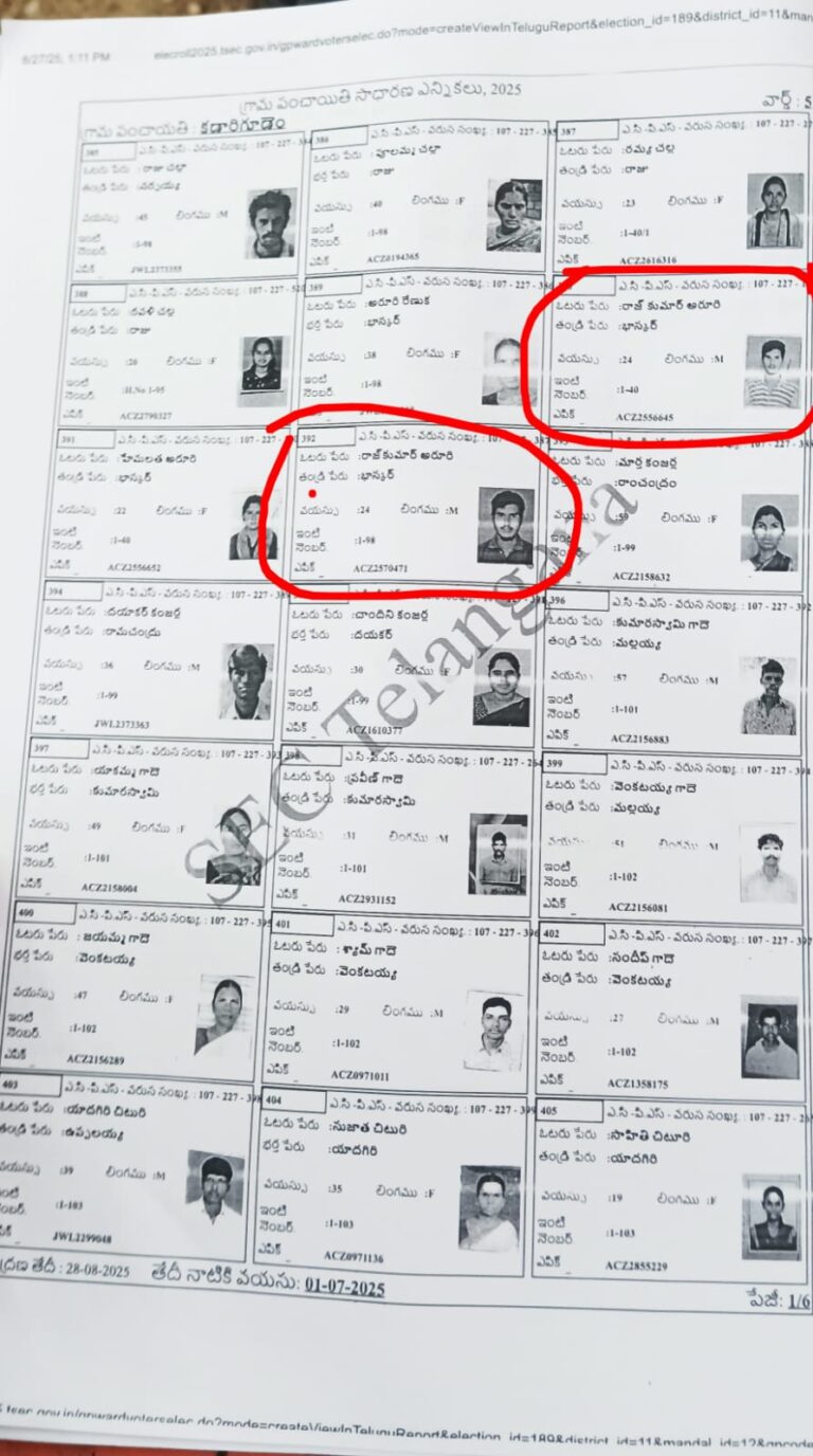 కడారి గూడెం గ్రామంలో అశాస్త్రీయంగా వార్డుల విభజన