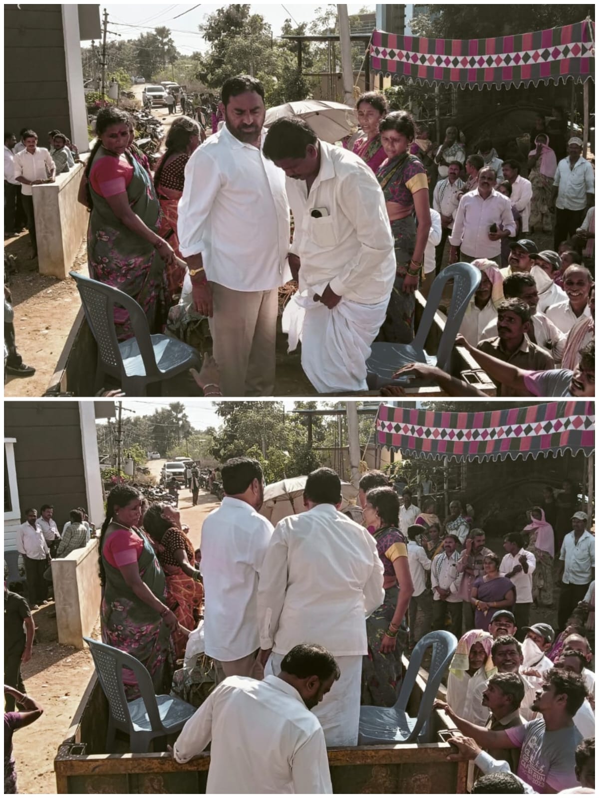 రైతుల అంతిమయాత్రలో పాల్గొన్న మాజీ మంత్రి