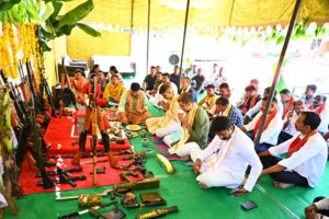 ములుగు జిల్లా పోలీస్ హెడ్‌క్వార్టర్స్‌లో ఘనంగా ఆయుధ పూజ
